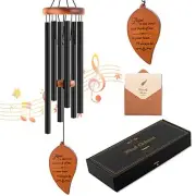 Memorial Sympathy Wind Chimes, Sympathy Gift Baskets in Memory of B-Black Leaf