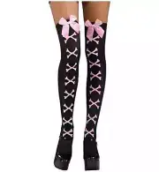 Pirate Pink Crossbones Thigh Highs Stockings Leggings