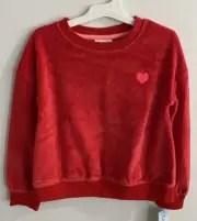Cat and Jack - Girl's Size XS(4/5) Red Pull Over Sweatshirt Heart New