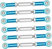 CIYODO Steering Rods for RC 6pcs Blue Aluminum Alloy Pull Rods 71mm Length for RC Turnbuckle Rod Linkage