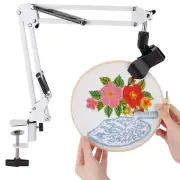White Embroidery Stand Kit 8mm Hole Hand Embroidery Stand 360 Degree8833