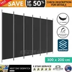 Foldable Panel Room Divider Fabric Screen Privacy Stand Bedroom Partition Black