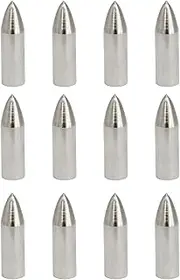ZYAMY 12pcs Field Tips Target Point Arrowhead Arrow Heads 100 Grain Glue on Target Stainless Steel Arrow Points Wood Arrow Tips for ID 8mm Arrow Archery Accessories, Silver