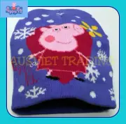 Peppa Pig hat girls kids children warm Beanie dual layers new