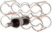2 Tier Rose Gold Stackable Table Top Wine Rack Holds 8 Bottles Metal