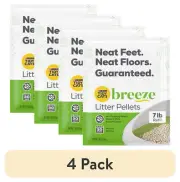 (4 Pack) Tidy Cats Breeze Non Clumping Cat Litter Pellets, Low Dust, Odor Contr