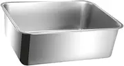 Generic Open Top Cat Litter Box Stainless Steel Design Easy to Clean Large Size for Cats, Height 10cm