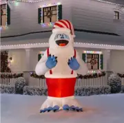 RARE NEW 11 FT TALL LED CHRISTMAS BUMBLE INFLATABLE RUDOLPH RED NOSED REINDEER