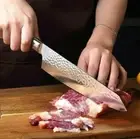 Chef Kiritsuke Knife 67 Layers Damascus Steel VG10 Core Wood Handle Hammered Cut