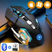 Rechargeable Bluetooth Wireless Mouse with 2.4G USB PC Computer Backlight