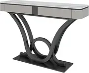 HOLGVE Console Table, Sofa Table with Storage Drawers, Entryway Table Metal Frames, Contemporary Accent Table, Hallway Table, Foyer Table for Living Room, Hallway(Black,39.3inch/100cm)