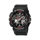 【CASIO 卡西歐】G-SHOCK 重型機械感錶款 黑X紅 GA-100-1A4N_51.2mm