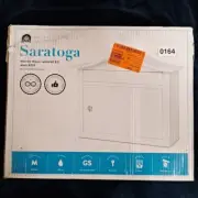 Architectural Mailboxes Saratoga White, Medium, Steel Locking Wall Mount Mailbox