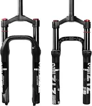 ZTZ 20 * 4.0 inch Fat Tire Air Suspension Fork - 130mm Travel, 135mm Spacing Hub, 9mm QR, Crown Lockout,Ultralight Fat Tire Bike Front Fork, Fit for Snow Beach XC Mountain Bikes