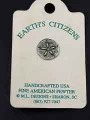 Vintage “Earth’s Citizen” Pin USA Pewter Costume Jewelry New With Tag