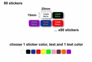 80x adhesive labels sticker personalised kids school name school waterproof