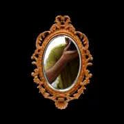 Wooden Wall Mirror Teak Wood Natural Finish Wooden Frame Hand Carved Decorative