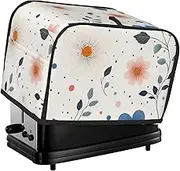 BedBliss Flower Leaf Print 2 Slice Toaster Cover Fingerprint Bread Maker Protectors,Kitchen Small Appliance Dust Cover