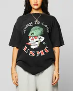 [ED HARDY] Ed Hardy Born To Lose T-shirt Black Acidwash - Size XL XL Black Acidwash