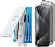 Anker 2 Pack for iPhone 15 Pro max Privacy Screen Protector, Anti-Spy HD Tempere