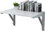 Exquisite Floating Wall Mounted Folding Table Heavy Duty Foldable Workbench with Stand Space Saving for Bedroom and Kitchen
