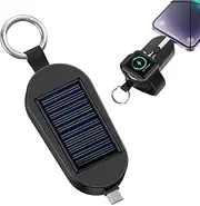 Solar Charger Keychain - 3000mah Portable Solar Powers Bank | Type C Charger Solar Keychain Powers Bank with Wireless Charging, Solar Powered Keychain Powers Bank Type C