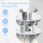 2 Pcs No Drill Wall Caddy Clear Suction Cup Shower Caddy Light Luxury GrWfu
