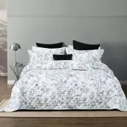 NNEDSZ Bianca Gracie White Floral Printed Quilted Bedspread Set Super King