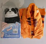 Lot 2 Cubcoats NEW 2T Transforming Pullover Hoodie Orange Tiger and Papo Panda