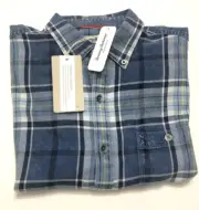 Tommy Bahama Men’s Hola Indigo Bering Blue Plaid Short Sleeve Button-Up Shirt,