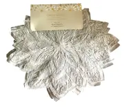 Cynthia Rowley White Snowflake Shaped Cloth Placemats Embroidered 15"