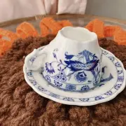 Coffee Cup, Mini Saucer, Blue, Antique, Demitas, Paris Cup