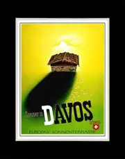 1942 Summer in Davos, Switzerland Europe's sun terrace - Matted for 11x14 Frame