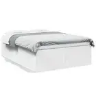 Wooden Bed Frame Minimalist Wood Base for Mattress Size 135x190cm Double White