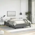 vidaXL Bed Frame without Mattress Dark Grey 137x187 cm Double Fabric