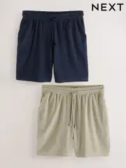 Sage Green/Navy Blue Towelling Shorts 2 Pack (AB1262) | $38