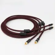 Pair Audio RCA Cables W/ Male Plugs OFC Copper Signal Wires for HiFi Speaker AMP