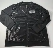 Star Wars Galaxy's Edge Womens Black Jacket W Sequins Disney Parks Sz XXL NWT