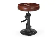 Parisian Industrial Rustic Wind-up Cast Iron Kitchen Bar Stool 38-72cm
