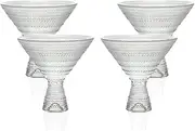 LEMONSODA Hobnail Martini Glasses (Set of 4) Vintage Cocktail Glasses (9oz) for Martini, Cocktail, Margarita, Cosmopolitan, Manhattan