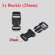 25mm Black Plastic Side Quick Release Buckle Clip Cord Strap Backpack Bag Safe #