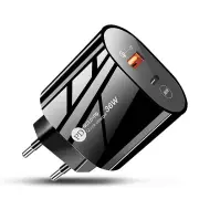 PD36W 2-Port USB PD Charger USB-A+USB-C PD QC3.0 Fast Charging Wall Charger Adapter EU Plug for iPhone 15 14 13 for Huaw