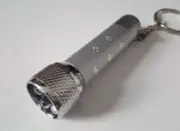 Mini Torch Flashlight Keyring Keychain Portable Gift Silver Rhinestone studded
