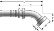 16GS-16FL22M GlobalSpiral Coupling Code 61 O-Ring Flange - 22 1/2 Bent Tube