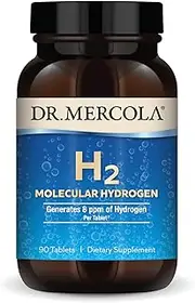 Dr. Mercola H2 Molecular Hydrogen Dietary Supplement, 90 Servings (90 Tablets), Non GMO, Gluten Free, Soy Free