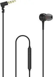 Geekria Wired Stereo to Mono in-Ear Single Earbud with Mic, One Ear Headphone with Microphone, 3.5mm Headphone Jack Compatible with Android Devices (Black)