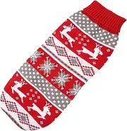 ERINGOGO Pet Winter Warm Costume Fashionable Christmas Knitted Sweater for Dogs Adorable Elk Pattern Thickened Warm Garment for Pet Parties