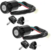 ULTECHNOVO Quick-start Ignition Switch Keys 2pcs Set Universal Fit for Motorcycle Plastic Metal Rubber Constructi