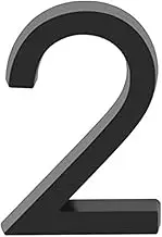 4 Inch Self-adhesive Door House Numbers 3D Mailbox Numbers Stickers Street Address Numbers for Mailbox Signs Chrome Plated (Black-2)
