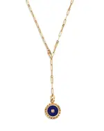 Roberto Coin 18K Rose Gold Diamond & Blue Lapis Obelisco Medallion Paperclip Necklace, 19